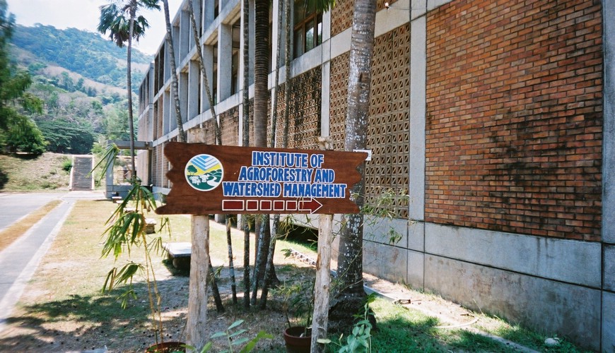 Outside the Institute of Agroforestry and Watershed Management, DMMMSU